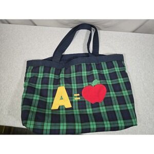 Vintage Kelly's Kids Teacher School Tote Made In USA Bag Green Apple Y2K